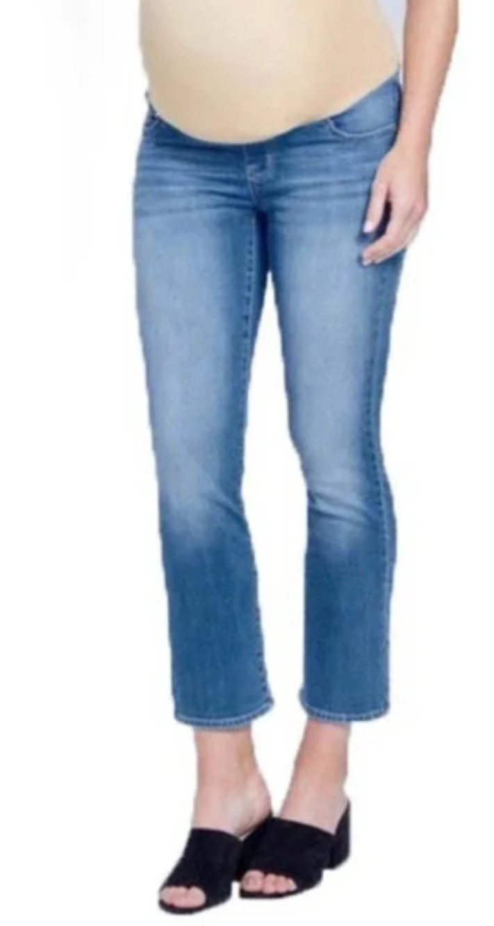 Seven7 Maternity Bootcut Jeans Women Size 14 Med Wash Limited Edition Mid Rise